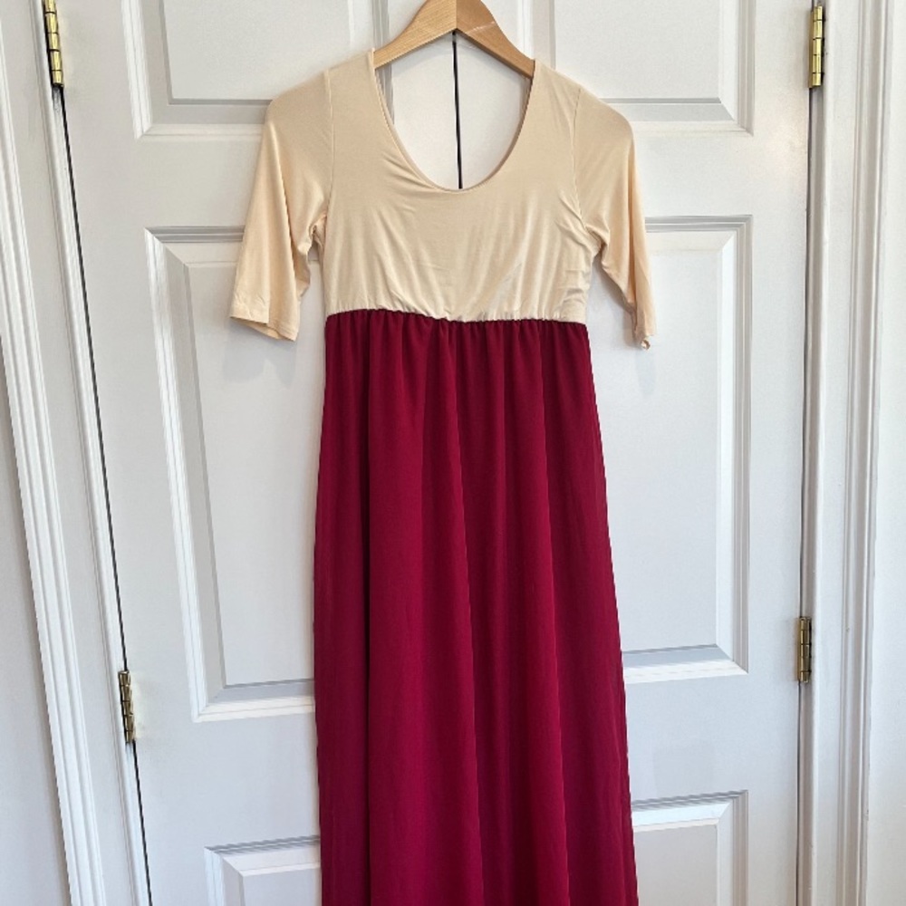 Pinkblush Color Block Maternity Maxi Dress